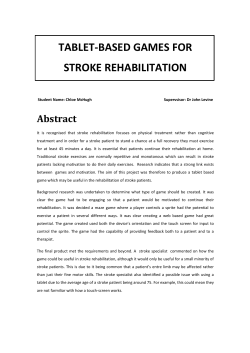 TABLET-BASED GAMES FOR STROKE REHABILITATION