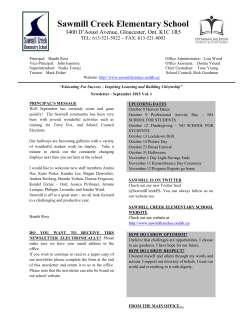 September 2015 - Sawmill Creek Elementary School