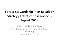 Forest Stewardship Plan Result or Strategy Effectiveness Analysis