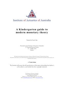 A Kindergarten guide to modern monetary theory