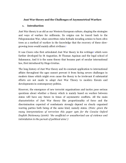 The Theory of Just War and the