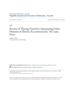 Playing Ourselves: Interpreting Native Histories at Historic