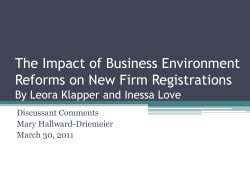 The Impact of Business Environment Reforms on New Firm