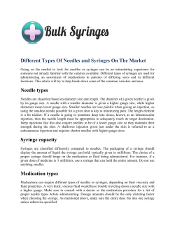 Different Types Of Needles and Syringes On The Market Needle
