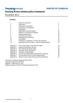 Housing Moves policy framework
