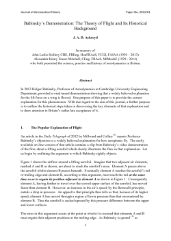 Babinsky`s Demonstration - The Theory of Flight and Its Historical
