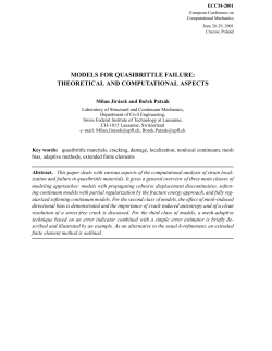 MODELS FOR QUASIBRITTLE FAILURE: THEORETICAL AND