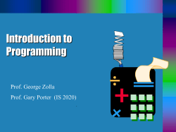 INtroduction to Programming