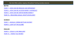 New South Wales syllabus mapping to ASIC`s MoneySmart