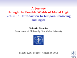 Intro to temporal logics