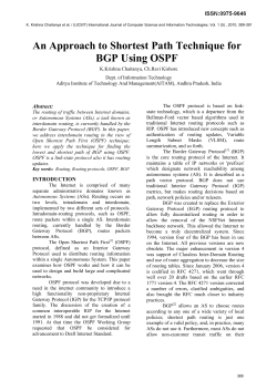 An Approach to Shortest Path Technique for BGP Using OSPF