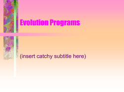 Evolution Programs - Duke Computer Science