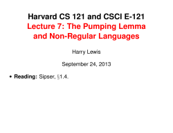 The Pumping Lemma and Non