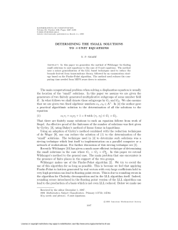 DETERMINING THE SMALL SOLUTIONS TO S