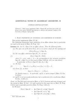 ADDITIONAL NOTES IN ALGEBRAIC GEOMETRY, II 1. Basic