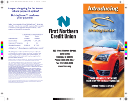 Driving Sense Brochure - First Northern Credit Union