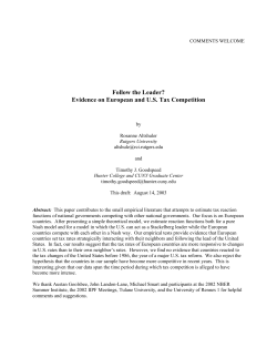 Follow the Leader? Evidence on European and U.S. Tax Competition