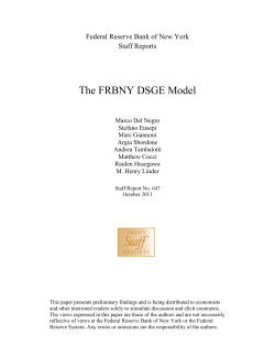 The FRBNY DSGE Model - Federal Reserve Bank of New York