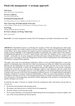 Flood risk management: A strategic approach