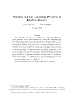 Migration and The Equilibrium Prevalence of