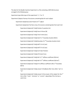 The data for the Needle Insertion Experiment is a file containing a