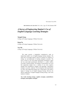 A Survey of Engineering Student`s Use of English