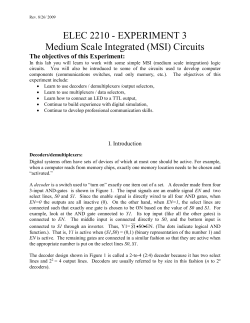 ELEC 2210 Experiment 3 MSI Circuits