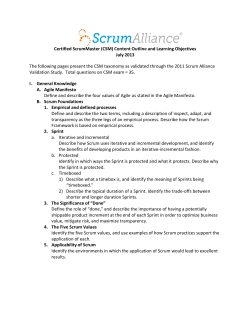 Certified ScrumMaster (CSM) Content Outline and