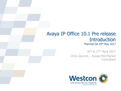 Avaya IP Office 10.1 Preview Webinar (April 2017)