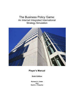 The Business Policy Game