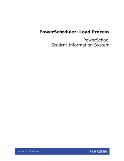 PowerScheduler: Load Process PowerSchool Student