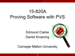 goto program 10 Theorem Proving and Model Checking in PVS