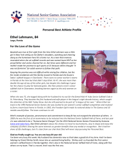 For the Love of the Game - National Senior Games Association