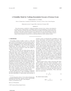 A Probability Model for Verifying Deterministic Forecasts of Extreme