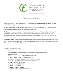 The Development Strategy Team The strategy team for a given