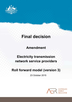 Final Decision - Australian Energy Regulator