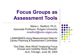 Focus Groups as Assessment Tools