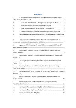 Contents A contingency theory perspective on the risk management