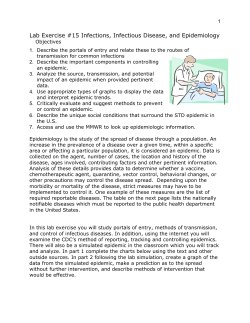 Lab Exercise #16 Epidemiology