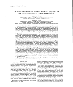 interactions between individual plant species and soil nutrient status