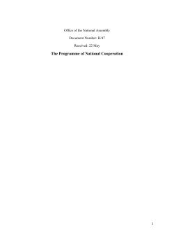 The Programme of National Cooperation
