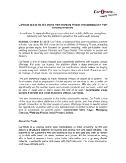 CarTrade raises Rs 185 crores from Warburg Pincus with