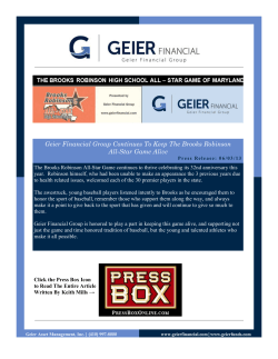 Geier Financial Group Continues To Keep The Brooks Robinson All