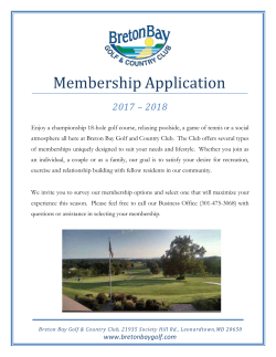 Membership Application - Breton Bay Golf and Country Club