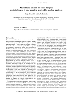 Anaesthetic actions on other targets: protein kinase C and guanine