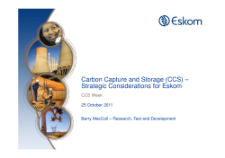 (CCS) &ndash; Strategic Considerations for Eskom