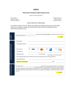 Example Third-Party Credit Card Pre-Authorization Form