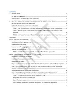Programme cooperation agreement (PCA)