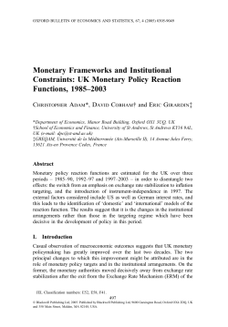 Monetary Frameworks and Institutional Constraints: UK Monetary