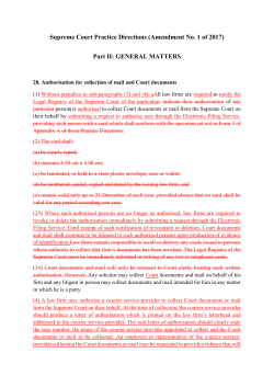 Supreme Court Practice Directions (Amendment No. 1 of 2017) Part